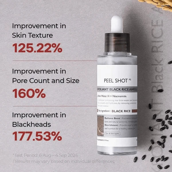 🏆Flash Sale⚡ 50K+ SOLD! Peel Shot Glow Rice Ampoule Duo - Serums for Brightening, Exfoliating, and Moisturizing🌾